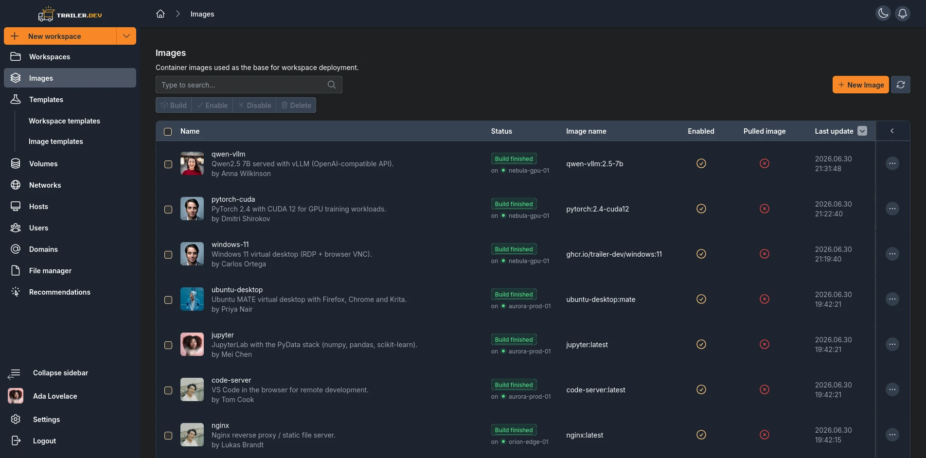 Application layout with sidebar